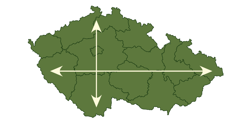 Mapa – Český kmín se pěstuje po celé České republice